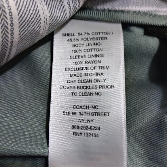 COACH 1941 TRENCH COAT JACKET WOMEN'S NATURAL BUTTON ADJUSTABLE BELT - Picture 12 of 13